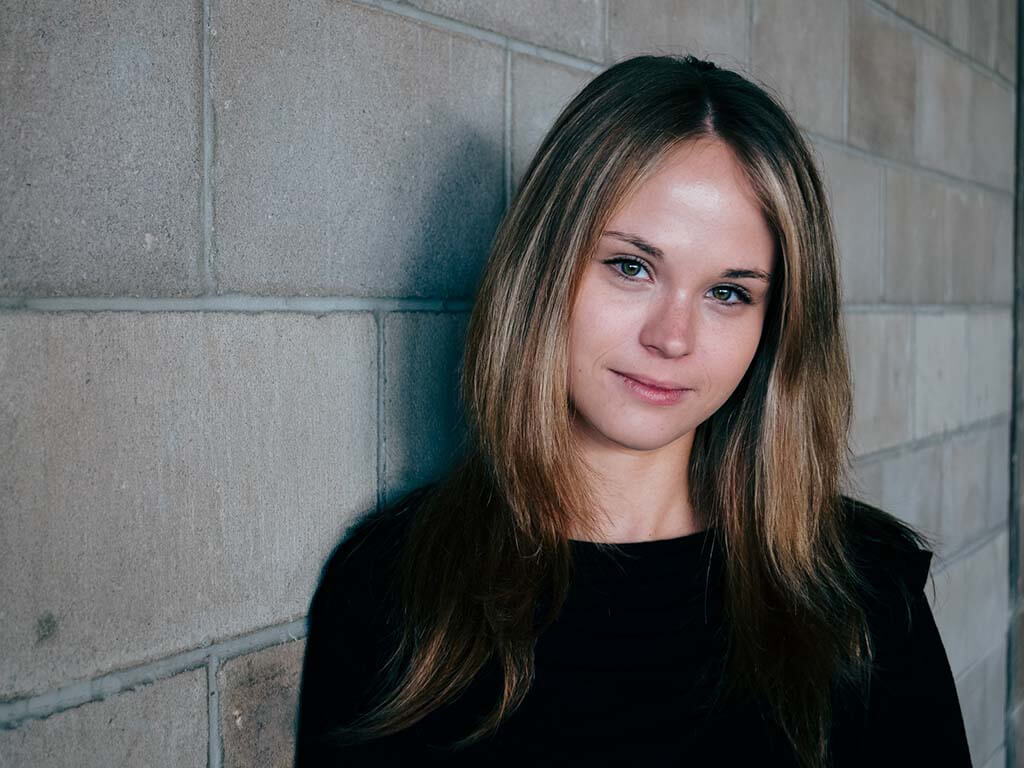 Stock image of woman looking to camera